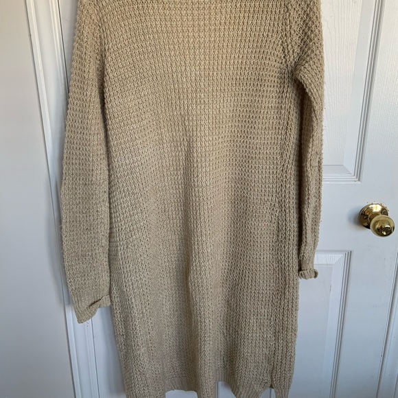 Seductions, Nude Long Loose Knit Cardigan, Size: Medium - Picture 3 of 4